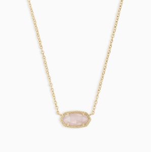 Kendra Scott Elisa Pendant Necklace In Rose Quartz